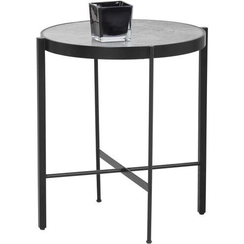 Willem 22.25 X 20 inch White Marble End Table